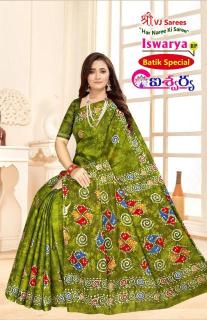 VJ iswarya batik speical vol-01 cotton printed Surat saree wholesale catalogs