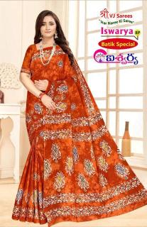 VJ iswarya batik speical vol-01 cotton printed Surat saree wholesale catalogs