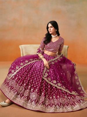 Zeel Clothing OMBRE Georgette Pink Lehenga choli with price in India