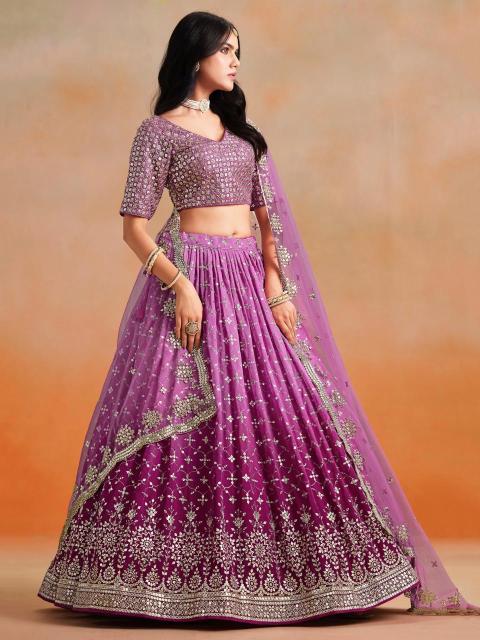 Zeel Clothing OMBRE Georgette rani Pink Lehenga choli retailers in India