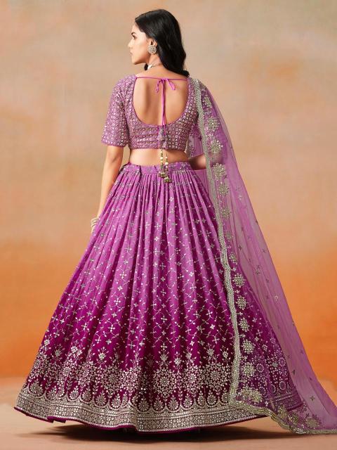 Zeel Clothing OMBRE Georgette rani Pink Lehenga choli retailers in India