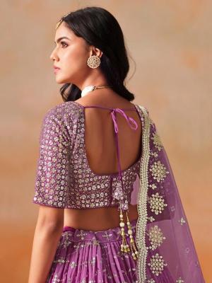 Zeel Clothing OMBRE Georgette rani Pink Lehenga choli retailers in India