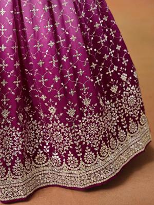 Zeel Clothing OMBRE Georgette rani Pink Lehenga choli retailers in India