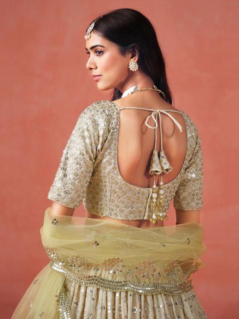 Zeel Clothing OMBRE YELLOW Georgette Heavy work lehenga choli suppliers