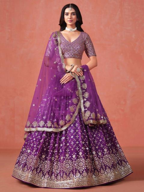Zeel Clothing purple Lehenga choli manufacturer in India