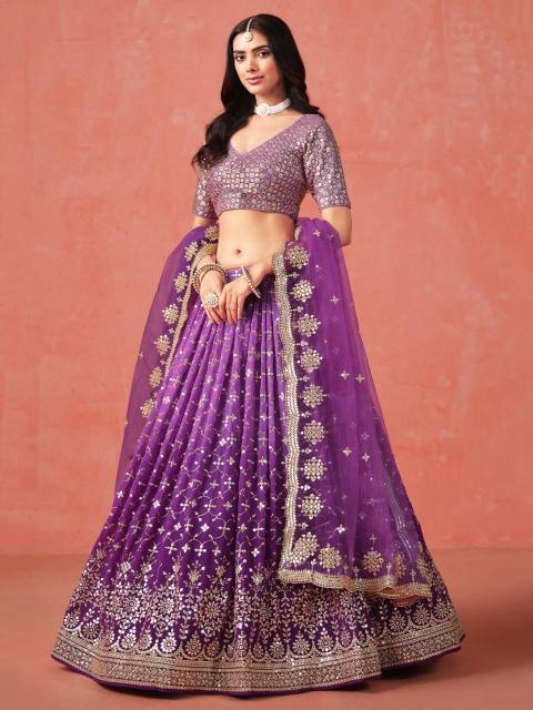 Zeel Clothing purple Lehenga choli manufacturer in India