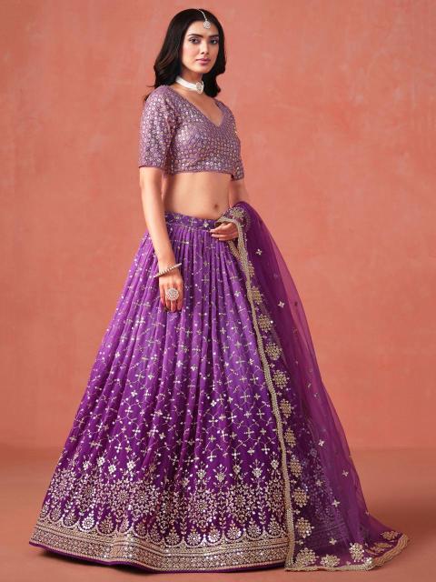 Zeel Clothing purple Lehenga choli manufacturer in India