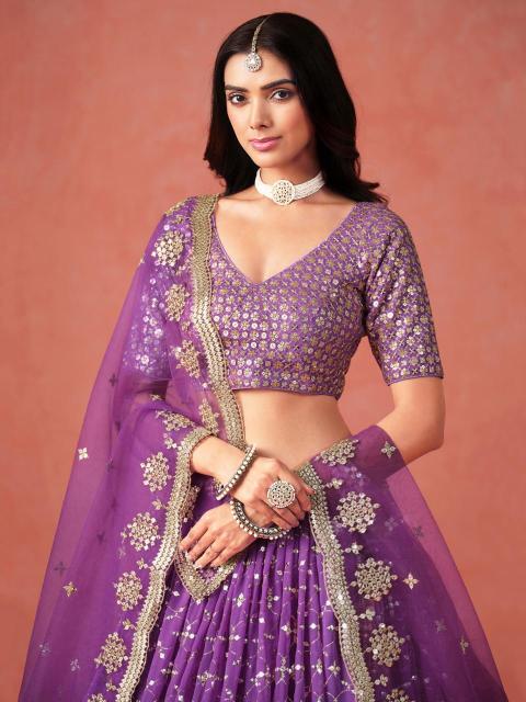 Zeel Clothing purple Lehenga choli manufacturer in India