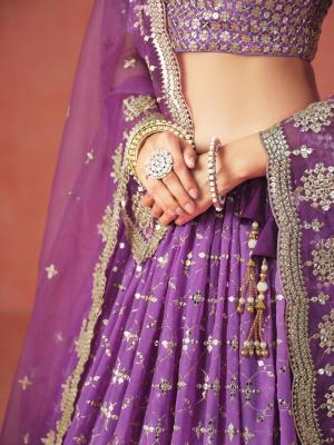 Zeel Clothing purple Lehenga choli manufacturer in India