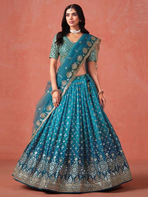 Zeel Clothing RAMA BLUE Indian lehenga choli wholesale market