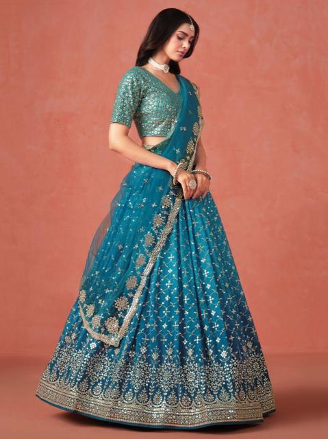 Zeel Clothing RAMA BLUE Indian lehenga choli wholesale market