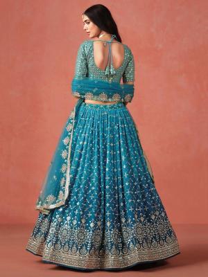Zeel Clothing RAMA BLUE Indian lehenga choli wholesale market