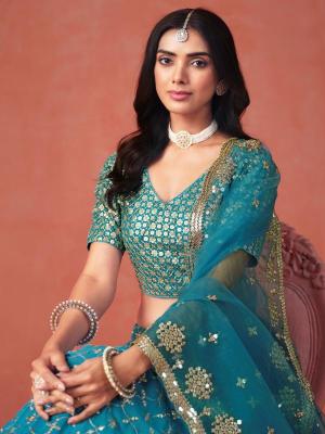 Zeel Clothing RAMA BLUE Indian lehenga choli wholesale market