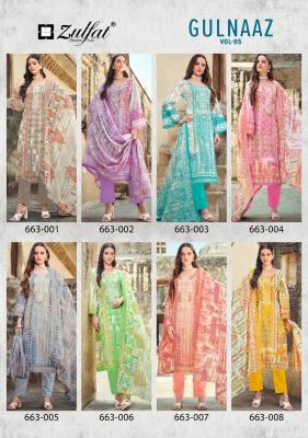 Zulfat designer suits gulnaaz vol 5 Wholesale designer dress materials