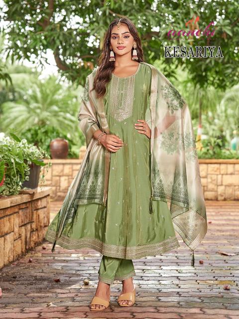 Aanchi kesariya indian velvet kurtis