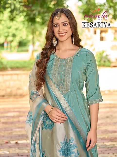 Aanchi kesariya indian velvet kurtis