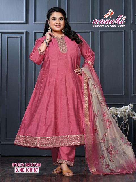 Aanchi plus blush vatican 3 Designer kurtis wholesale in Jaipur