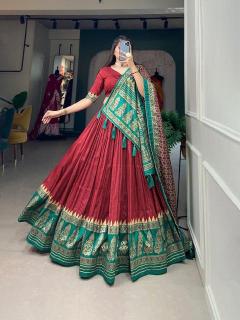AJRAKH Tussar Silk Bridal lehenga wholesale market in delhi