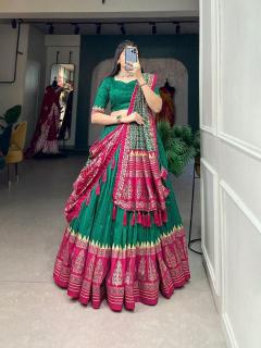 AJRAKH Tussar Silk Bridal lehenga wholesale market in delhi