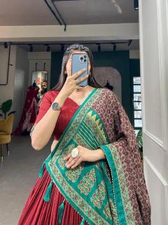 AJRAKH Tussar Silk Bridal lehenga wholesale market in delhi