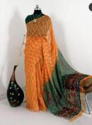 Akshara linen digital kalamkari print Wholesale Saree Shops in Ahmedabad