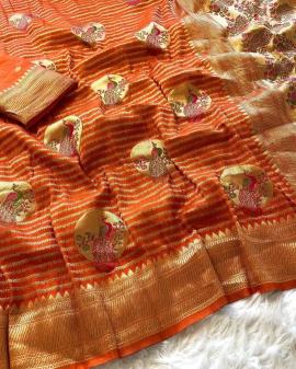 Akshara pure khadi crepe silk Wholesale saree suppliers in Surat