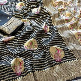 Akshara pure khadi crepe silk Wholesale saree suppliers in Surat