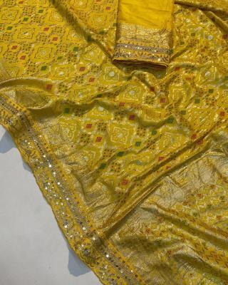 Akshara soft russian bandhej silk Saree wholesale dealers