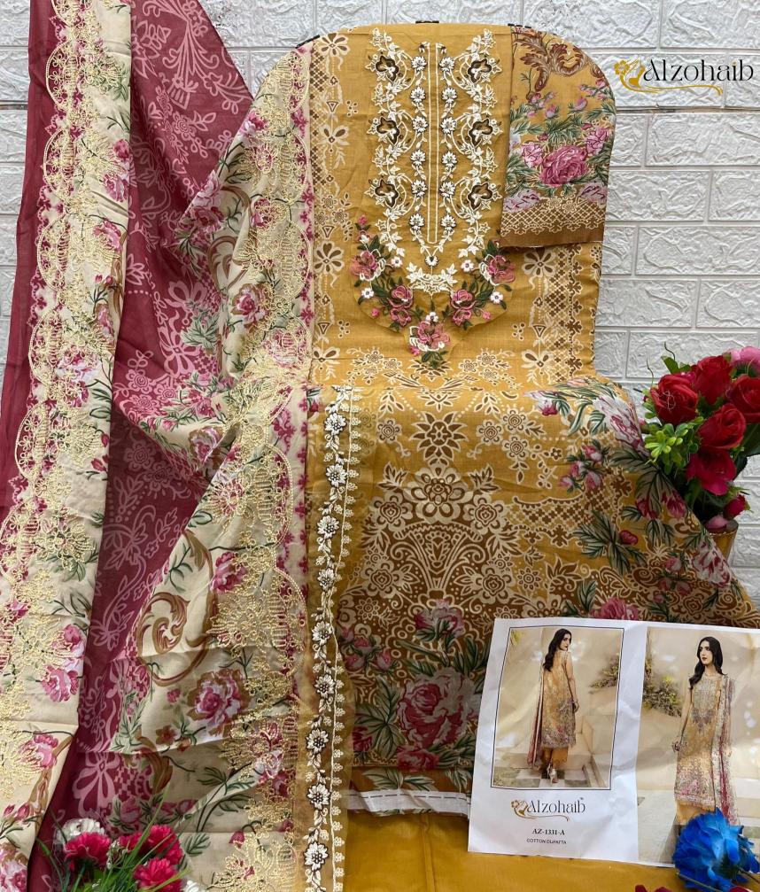 Alzohaib pure cotton Wholesale unstitched salwar suits