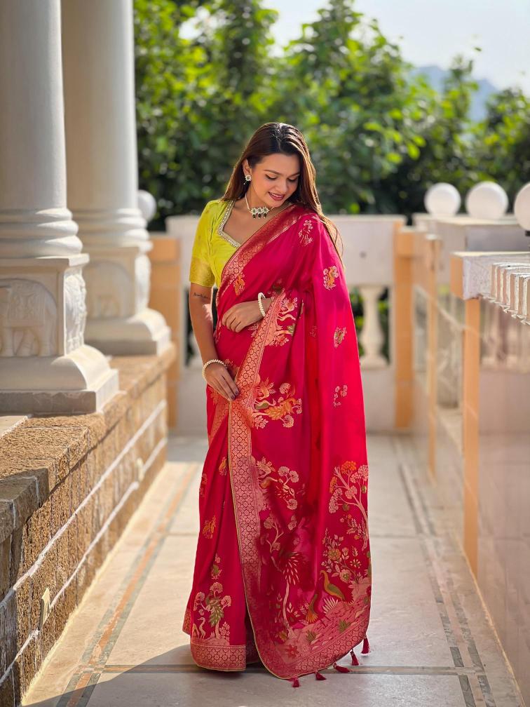 Anupama dolla morni pure viscose dolla silk Saree manufacturers in Surat