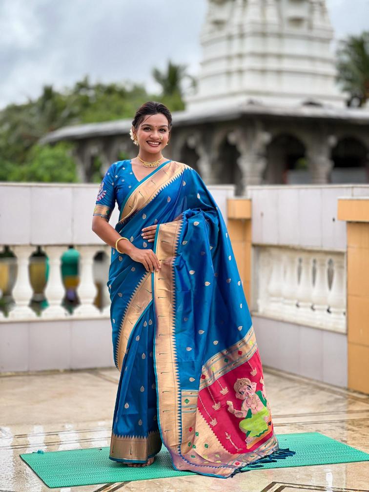 Anupama ganpati special soft pethani silk Indian saree wholesale price list