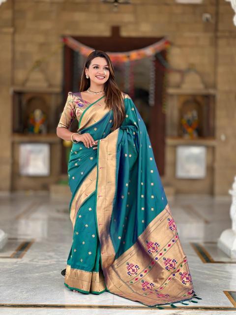 Anupama raffel paithani soft silk Designer sarees wholesale market