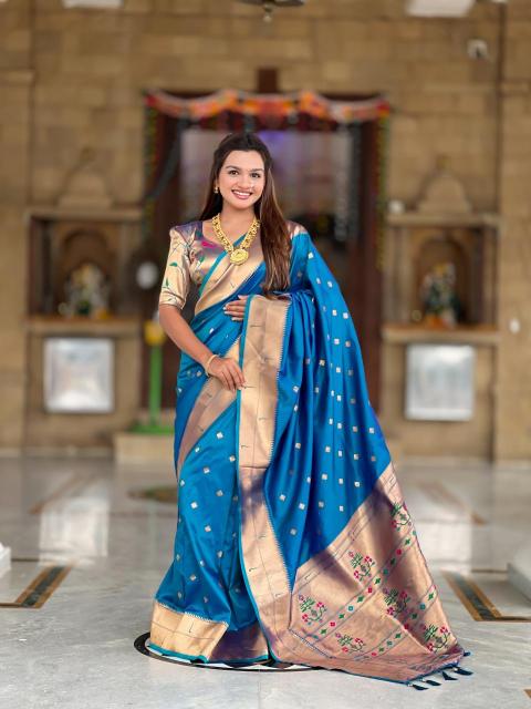 Anupama raffel paithani soft silk Designer sarees wholesale market
