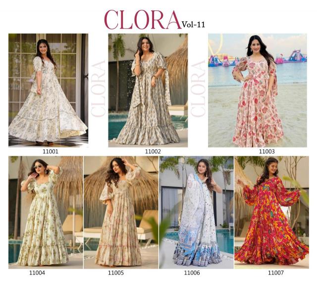 Clora vol 11 Gown Cheap wholesale kurtis in India