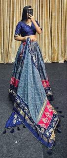 Ekta bandhni Tussar Silk lehenga wholesale in hyderabad