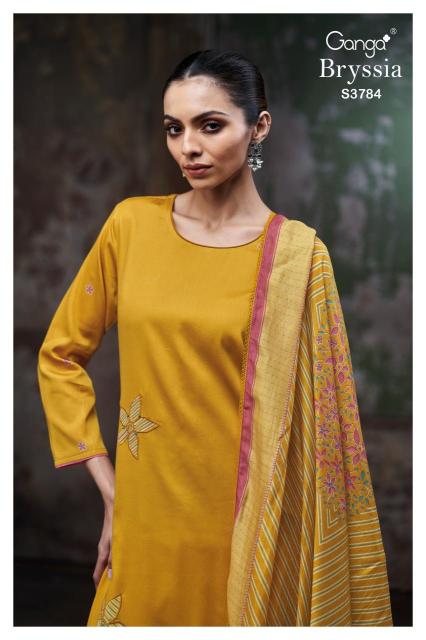 Ganga bryssia 3784 Cotton dress materials wholesale