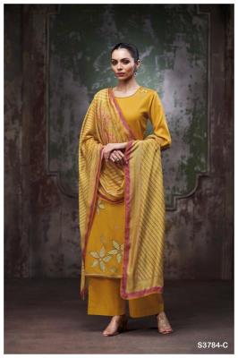 Ganga bryssia 3784 Cotton dress materials wholesale