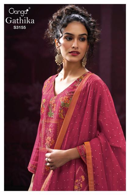 Ganga gathika 3155 Surat wholesale dress materials suppliers