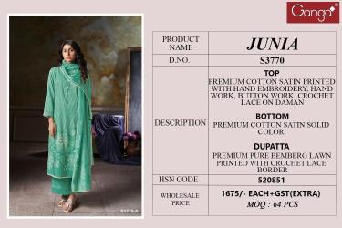 Ganga junia 3770 Summer dress materials online