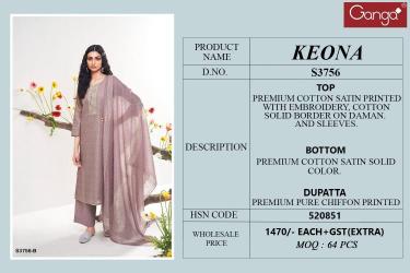 Ganga keona 3756 Casual dress materials wholesale