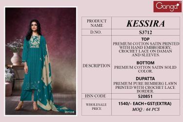 Ganga kessira 3712 Designer dress materials in Delhi