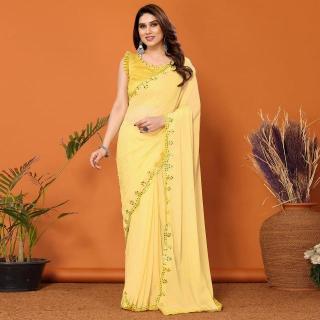 GC bright georgette with mirror work Saree store in Surat