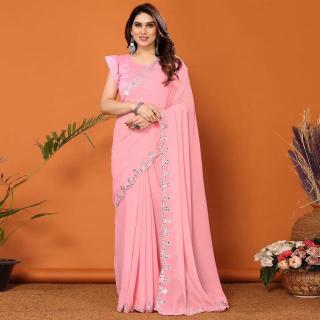 GC bright georgette with mirror work Saree store in Surat