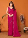 GC bright georgette with mirror work Saree store in Surat