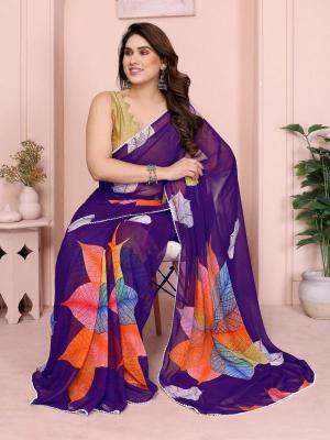 GC georgette with lace South Indian saree wholesale suppliers in India