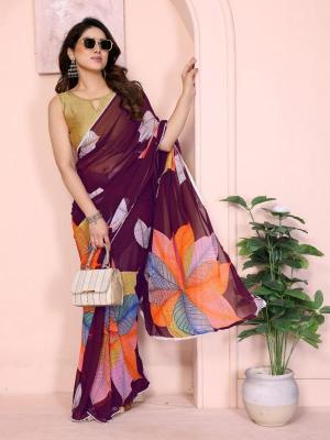GC georgette with lace South Indian saree wholesale suppliers in India