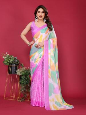 GC soft chiffon printed wholesale saree market in delhi​