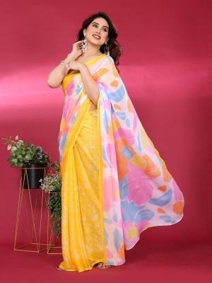 GC soft chiffon printed wholesale saree market in delhi​