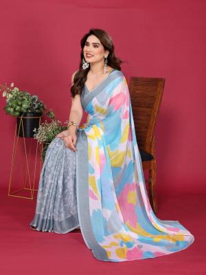GC soft chiffon printed wholesale saree market in delhi​