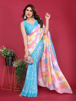 GC soft chiffon printed wholesale saree market in delhi​